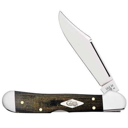 CASE CUTLERY Knife, Case Green 7 Black Micarta Mini CopperLock 23475